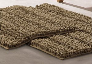 Taupe Colored Bath Rugs Modern Threads Chenille Noodle Bath Mat 2 Piece Set Taupe