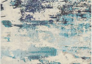 Teal and Blue area Rugs Celestial Ces02 Ivory Teal Blue area Rug
