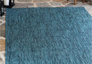 Teal and Blue Rug 4 X 6 Outdoor solid Rug
