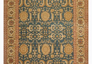Teal and Brown area Rug 8×10 8×10 Hand Knotted Persian Wool Traditional oriental area Rug Teal Gold Colour