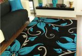 Teal area Rugs for Sale Black Teal Grey Floral Print Thick High Quality Modern