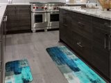 Teal Blue Kitchen Rugs Mayhmyo Teal Kitchen Mat Turquoise and Grey Kitchen Rugs and Mats Non Skid Washable 17″x48″lancarrezekiq17″x24″ Set Of 2 Abstract Art Kitchen Floor Rugs Mats for …
