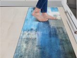 Teal Blue Kitchen Rugs Turquoise Kitchen Rug,17″x47″ Teal Anti Fatigue Mat Pvc Non Slip Kitchen Rugs and Mats Waterproof Teal DÃ©cor