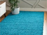 Teal Blue Shaggy Rug 7 X 10 solid Shag Rug