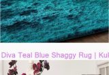 Teal Blue Shaggy Rug Diva Teal Blue Shaggy Rug