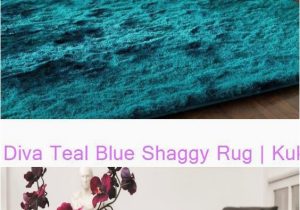 Teal Blue Shaggy Rug Diva Teal Blue Shaggy Rug