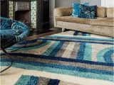 Teal Blue Shaggy Rug New Gala Blue Retro Rug A Retro Style Blue Grey Teal