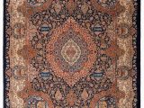 Terracotta and Blue Rug Persian Terracotta Blue Kashmar Rug by Ahwazian In Rugs