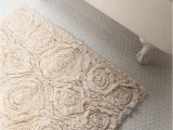 Terry Cloth Bath Rugs Frayed Roses Bath Mat