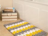 The Big One Bath Rug Yellow White and Grey Patterned Bath Mat In 2020