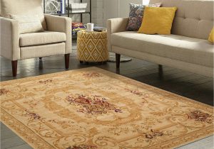 Thick Pile Wool area Rugs Multi Sizes Handmade Wool French Aubusson Savonnerie Thick Pile area Rug Tan