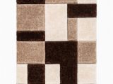 Thick Plush area Rugs 8×10 Well Woven Ella Brown Geometric Boxes Thick soft Plush 3d