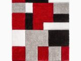 Thick Plush area Rugs 8×10 Well Woven Ella Red Geometric Boxes Thick soft Plush 3d