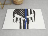 Thin Blue Line Rug Punisher Skull American Flag Thin Blue Line Rug by Design Gallery …