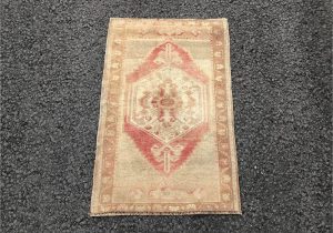 Thin Rugs for Bathroom Small Oushak Rug 1 9 X 3 1 Ft Vintage Brown Turkish Rug