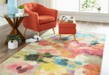 Thomason Colorful Garden Coral Green area Rug Mohawk Home Prismatic Blurred Blossoms Multi Transitional Floral Precision Printed area Rug, 5’x8′, Cream & Pink