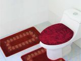 Toilet Seat Cover and Rug Bathroom Set 3pc Bathroom Set Rug Contour Mat toilet Lid Cover In Home