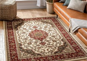 Traditional area Rugs for Dining Room Amazon.com: Noble Medallion Ivory Persian Floral oriental formal …