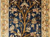 Tree Of Life area Rug 3 X5 Tree Of Life Blue Silk Rug Birds Carpet oriental Design Accent Wall Art