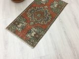Turkish Rug Bath Mat Rustic Country Style Vintage Small Turkish Rug Unique