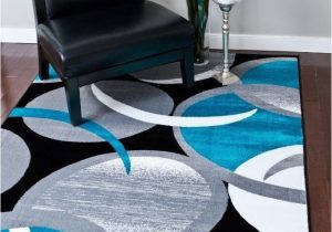 Turquoise and Black area Rug 2062 Turquoise