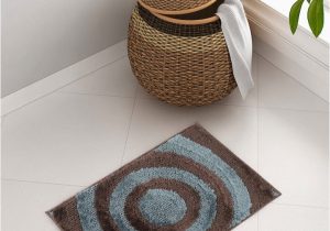 Turquoise and Brown Bathroom Rugs Spaces Brown & Blue Circular Patterned Bath Rug