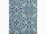 Turquoise Bath towels and Rugs Chalkboard Floral Teal & Navy Bath towel