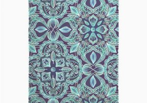 Turquoise Bath towels and Rugs Chalkboard Floral Teal & Navy Bath towel
