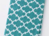 Turquoise Bathroom Rugs and towels Lattice Bath towels