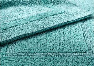 Turquoise Color Bathroom Rugs Reversible Cotton Turquoise Bath Rug Everything Turquoise