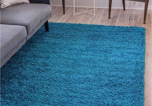 Unique Loom solid Shag area Rug Unique Loom solo solid Shag Collection Modern Plush Turquoise area Rug 4 0 X 6 0
