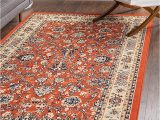 Unique Loom Washington Sialk Hill area Rug Unique Loom Sialk Hill Collection Traditional Persian Inspired Floral area Rug, 9 Ft 10 In X 13 Ft, Terracotta/ivory