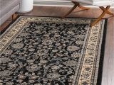 Unique Loom Washington Sialk Hill area Rug Unique Loom Sialk Hill Collection Traditional Persian Inspired Floral area Rug, 9 Ft X 12 Ft, Black/gray