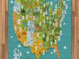 United States Map area Rug Amazon Lunarable Usa area Rug Cartoon Style Map Of