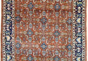 Vintage Blue Persian Rug Vintage Persian Rug Wool Rug orange and Blue Rug 3 X 4 5" Rug