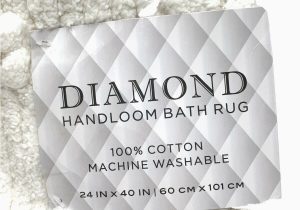 Wamsutta Ultimate Plush Bath Rug Diamond Handloom Bath Rug Cotton In White 24 In X 40 In