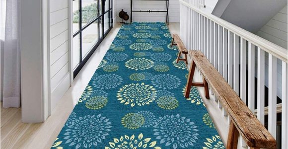 Washable area Rugs and Runners Hallway Rug Runner Blue Casual Hallway Rugs Runner 300 Cm / 400 Cm / 500 Cm / 600 Cm / 700 Cm Long area Rug, Washable & Non Slip
