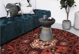 Washable Non Slip area Rugs Round Brown Ethnic Style Rug 120cm Washable Non-slip Indoor area Rug Suitable for Living Room Bedroom Playroom