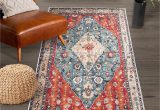 Washable Rubber Backed area Rugs Earthall Boho area Rug, Throw Rugs with Rubber Backing 3 X 5 Entry Way Rugs Faux Wool soft Non-slip Low-pile Indoor Doormat Machine Washable Rug …