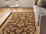 Washable Rubber Backed area Rugs Non-skid / Slip Rubber Back Antibacterial 3×5 ( 3’3″ X 4’7″ ) Door Mat Rug Timeless oriental Brown Traditional Classic Sarouk Thin Low Pile Machine …