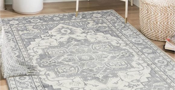 Washable Rubber Backed area Rugs Stain Resistant Washable area Rugs Rubber Backing- No Crease Printed Persian Rug – Bedroom Kitchen Living & Dining Room Carpet Mat – Vintage Floor …