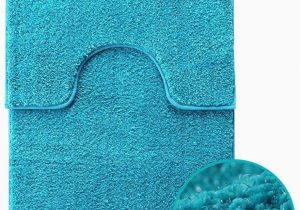 Water Absorbent Bathroom Rugs Shiny Sparkling 2pcs Bath Mat Sets Non Slip Water Absorbent Bathroom Rugs Teal by Exquizit Home