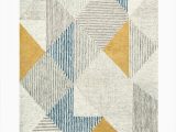 Wayfair Blue and Yellow Rug Griffin Geometric Handmade Tufted Wool Blue Gray Yellow area Rug