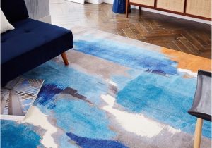 West Elm Rugs Blue Abstract Blue Rug with orange Accents From West Elm – Decoist …