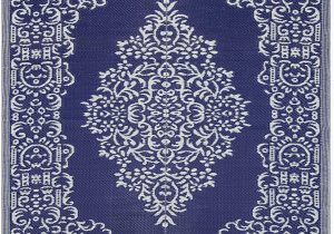 White and Blue oriental Rugs Lightweight Indoor Outdoor Reversible Plastic area Rug 5 9 X 8 9 Feet Medallion oriental Design Blue White