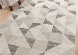 White area Rug with Grey Modern Silver Gray and White Modern Geometric Triangle