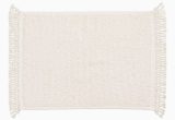 White Bath Rugs Cotton White Bath Mat In Woven Textured Cotton Fabric Knotted