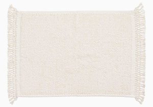 White Bathroom Rugs Mats White Bath Mat In Woven Textured Cotton Fabric Knotted