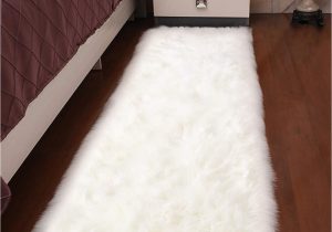 White Faux Sheepskin area Rug softlife Faux Fur Sheepskin area Rug Shaggy Wool Carpet for Bedroom Living Room Home Decor 2ft X 6ft White