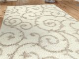 White Fluffy area Rug 8×10 Cozy Contemporary Scroll Cream White 7 10" X 10 Indoor Shag area Rug